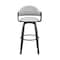 Armen Living Daxton 30" Gray Faux Leather and Black Wood Bar Stool LCDXBABLGR30 - alternate 8